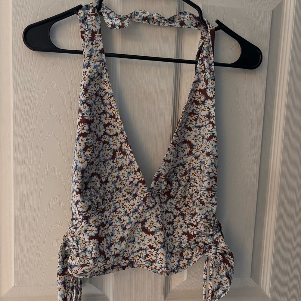 LA Hearts floral halter top